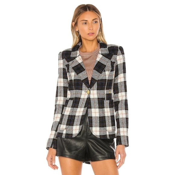 Smythe Patch Pocket Duchess Blazer in Black Ivory Plaid - Picture 3 of 12